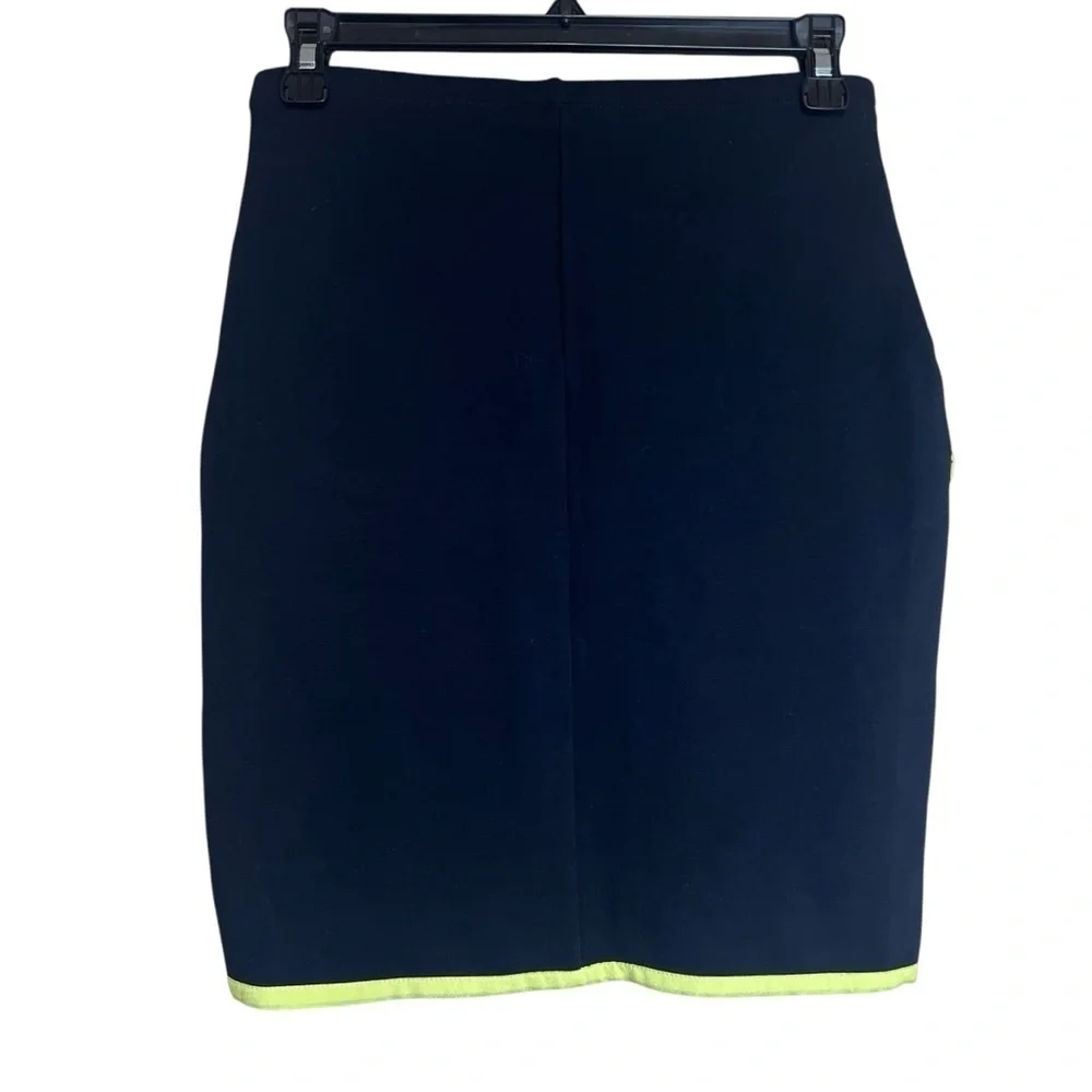 Gianni Bini Stretchy Bodycon Mini Pencil Skirt Colorblock Green Retro Sz S NEW